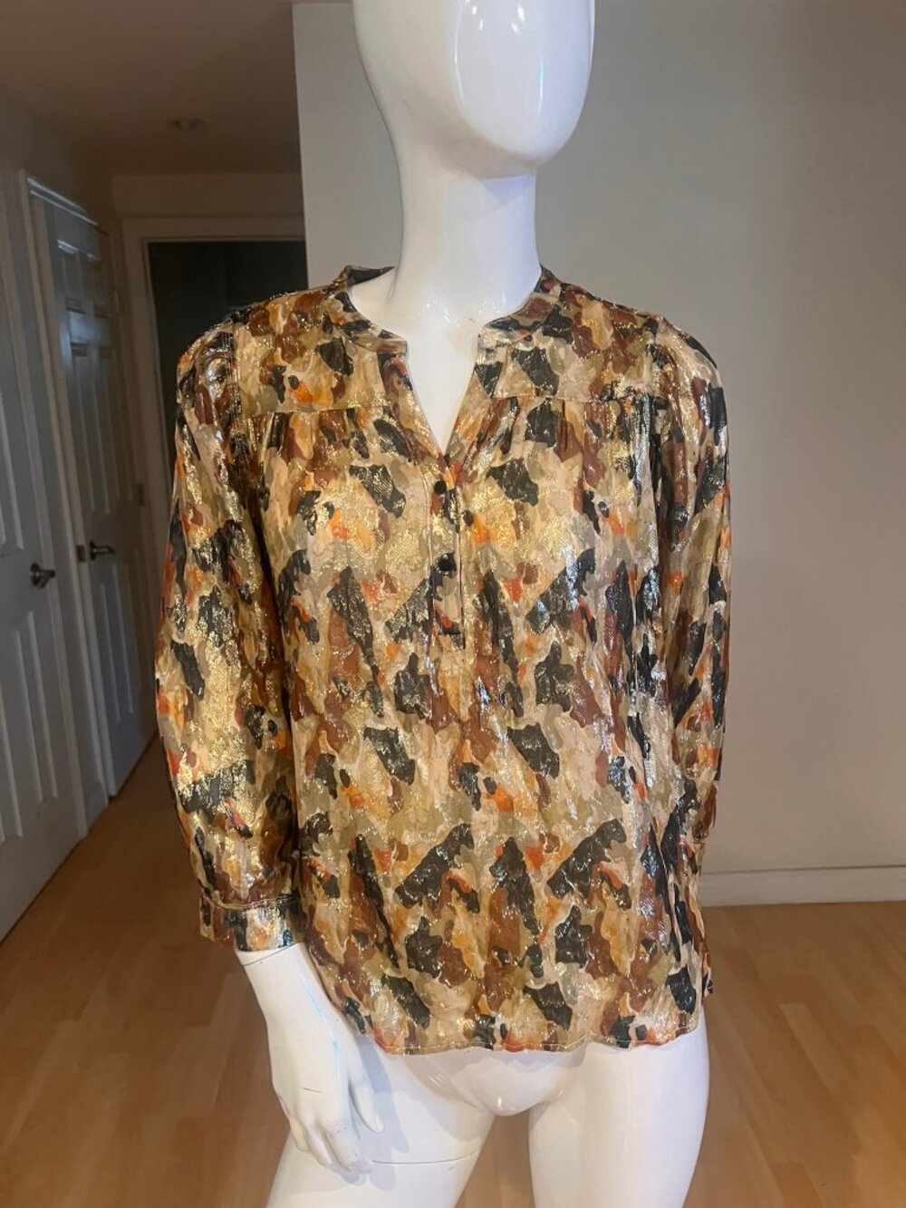 $330 BA&SH GABY METALLIC BLOUSE TOP SIZE 1 / SMALL